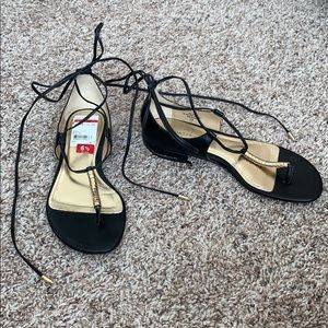 Marc Fisher black lace up  sandals